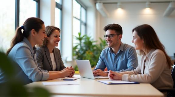 Clients satisfaits discutant avec un agent ExpressLivraison